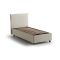 Letto singolo contenitore beige 105x215cm rivestimento in tessuto - Alder