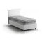 Letto singolo contenitore bianco 105x205cm rivestimento in tessuto - Arminius