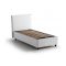 Letto singolo contenitore bianco 105x215cm rivestimento in tessuto - Alder