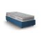 Letto singolo contenitore blu 105x205cm rivestimento in tessuto - Addison