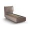 Letto singolo contenitore tortora 105x205cm rivestimento in tessuto - Aigor