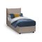 Letto singolo contenitore tortora 180x220cm rete inclusa - Adet