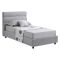 Letto Singolo Grigio Materasso Incluso Sfoderabile, Contenitore Made in Italy - Adalpina