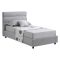 Letto Singolo Grigio Sfoderabile Contenitore, Dimensione Materasso 80x190 cm Made in Italy - Brez