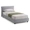 Letto Singolo Grigio Sfoderabile Contenitore, Dimensione Materasso 80x200 cm Made in Italy - Bruino