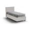 Letto una piazza contenitore bianco 105x205cm rivestimento in ecopelle - Bernarda