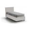 Letto una piazza contenitore bianco 95x215cm rivestimento in ecopelle - Domnitor