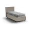 Letto una piazza contenitore tortora 105x205cm rivestimento in ecopelle - Bernarda