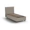 Letto una piazza contenitore tortora 105x205cm rivestito in ecopelle - UmmHakim