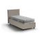 Letto una piazza contenitore tortora 105x215cm rivestimento in ecopelle - Albia