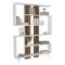 Libreria 5 ripiani bianca e noce 120x162h cm - Spodumene