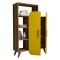 Libreria 5 ripiani noce e gialla 90x132h cm - Agni