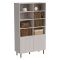 Libreria Beige Cashmere Nero un Ripiano Piedini Neri 100x42x177h cm, 2 Ante - Ghilarza