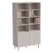 Libreria Beige Cashmere oro un Ripiano Piedini oro 100x42x177h cm, 2 Ante - Maierato