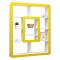 Libreria Bianco Giallo 8 Ripiani Installazione Libera 108x22x140h cm, Struttura Verticale - Caltrano