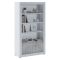 Libreria Bianco Grigio Cemento 3 Ripiani 2 Ante 105x42x191h cm, Installazione a Terra - Spinoso