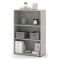 Libreria Bianco Grigio Cemento 4 Ripiani Installazione a Terra 79x34x118h cm, Sfumatura Colore Struttura Cemento - Leporano