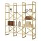 Libreria Bianco Marmo oro 5 Ripiani Installazione a Terra 170x30x175h cm, Materiale Struttura in Metallo - Gauro