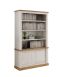 Libreria Bianco Marrone 3 Ripiani 2 Ante 122x40x203h cm, Installazione a Terra - Evandro