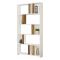 Libreria Bianco Marrone Noce 4 Ripiani Installazione Libera 90x20x180h cm, Sfumatura Colore Struttura Noce - Tribogna