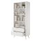 Libreria Bianco oro 2 Cassetti 4 Ripiani 88x38x194h cm, con Piedini - Kabavasi
