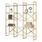 Libreria Bianco oro 5 Ripiani Struttura Verticale 170x30x175h cm, Colore Struttura oro - Gauro
