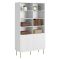 Libreria Bianco oro un Ripiano Piedini oro 100x42x177h cm, 2 Ante - Maierato