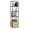 Libreria con 2 cassetti nera e quercia 39x169h cm - Arsim