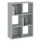 Libreria Grigio 4 Ripiani Installazione a Terra 61x30x91h cm, Struttura Verticale - Lifasa