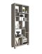 Libreria Grigio Cemento 8 Ripiani Installazione a Terra 68x25x161h cm, Struttura Aperta - Veniano