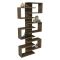 Libreria Marrone Noce 11 Ripiani Installazione Fissaggio al Muro 75x21x161h cm, Sfumatura Colore Struttura Noce - Trenzano