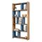 Libreria Marrone Noce blu Ardesia 4 Ripiani Installazione Libera 80x22x170h cm, Sfumatura Colore Struttura Noce - Policoro