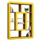 Libreria Marrone Noce Giallo 8 Ripiani Installazione Libera 108x22x140h cm, Sfumatura Colore Struttura Noce - Caltrano