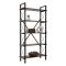 Libreria Marrone Noce Nero 5 Ripiani Installazione a Muro 90x34x180h cm, Colore Struttura Nero - Suriel