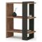 Libreria Marrone Noce Nero Rovere 3 Ripiani Installazione Libera 52x25x70h cm, Utilizzabile Come Divisorio Locale - Netro