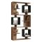 Libreria Marrone Rovere Nero Antracite 8 Ripiani Installazione Libera 90x25x172h cm, Sfumatura Colore Struttura Rovere - Cergnago