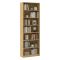 Libreria Marrone Rovere Nodi 6 Ripiani Installazione a Terra 80x33x234h cm, Struttura Verticale - Lika