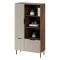 Libreria Mazze, 165x42 h90 cm, Noce e Beige