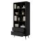 Libreria Nero 2 Cassetti 4 Ripiani 88x38x194h cm, con Piedini - Kabavasi