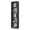 Libreria Nero Antracite 4 Ripiani Installazione Libera 40x25x162h cm, Struttura Verticale - Clitunno