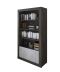 Libreria Nero Antracite Grigio Cemento 3 Ripiani 2 Ante 105x42x191h cm, Installazione a Terra - Spinoso