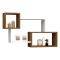 Mensola Bianco Marrone Noce 4 Ripiani Colore Struttura Marrone 91x22x51h cm, Sfumatura Colore Struttura Noce - Etnea