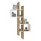 Mensola Bianco Marrone Rovere 8 Ripiani Colore Struttura Marrone 54x20x108h cm, Sfumatura Colore Struttura Rovere - Cupello