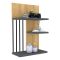 Mensola Marrone Rovere Nero Antracite 3 Ripiani Colore Struttura Nero 40x21x60h cm, Sfumatura Colore Struttura Rovere - Pensilis