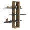 Mensola Marrone Rovere Nero Antracite 3 Ripiani Colore Struttura Nero 96x20x101h cm, Sfumatura Colore Struttura Rovere - Erbe