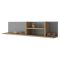 Mensola Marrone Rovere Nero Antracite 4 Ripiani Colore Struttura Nero 120x20x25h cm, Sfumatura Colore Struttura Rovere - Nureci