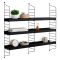 Mensola Nero 3 Ripiani 98x21x100h cm, - Scurelle