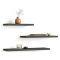 Mensola Nero Antracite 3 Ripiani set da 3 Mensole 30x2x14h cm, Sfumatura Colore Struttura Antracite - Roscigno