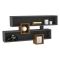 Mensola Nero Antracite Marrone Rovere 4 Ripiani Colore Struttura Marrone 120x22x75h cm, Sfumatura Colore Struttura Antracite - Roddino