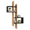 Mensola Nero Antracite Marrone Rovere 8 Ripiani Colore Struttura Marrone 54x20x108h cm, Sfumatura Colore Struttura Antracite - Cupello